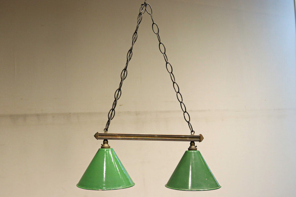 レトロモダン!! グリーンの笠がお洒落な2灯式電笠 DC4683 – 古福庵