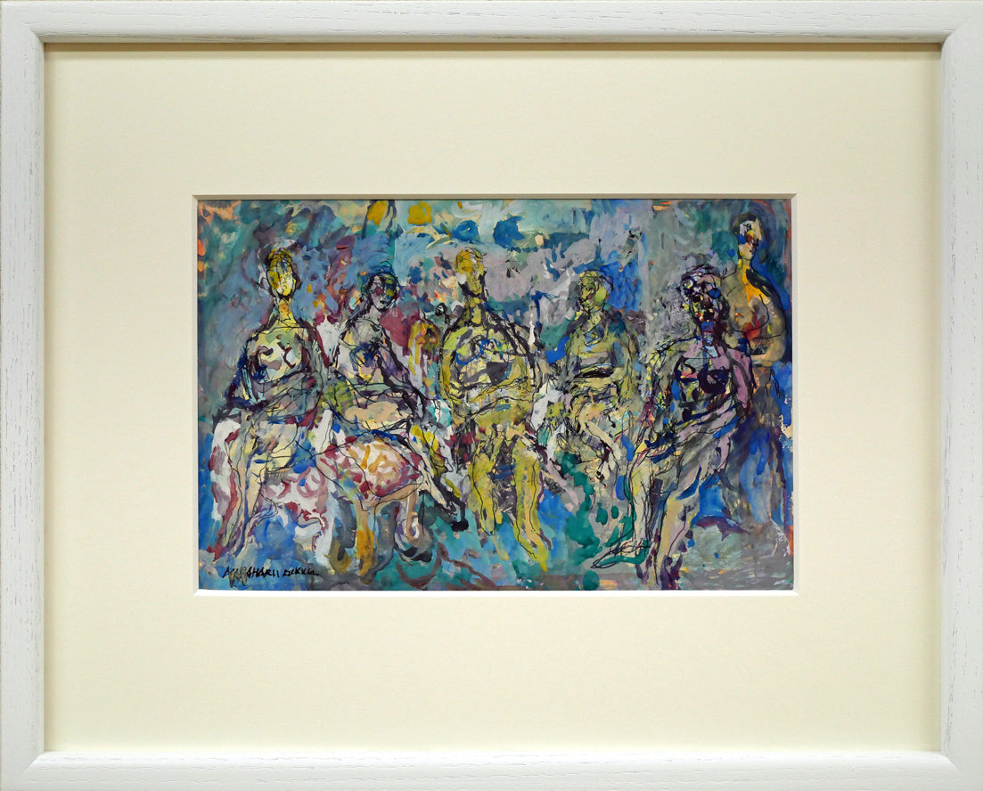 福井正治「群像」水彩画（グアッシュ） 絵画買取・販売の小竹美術