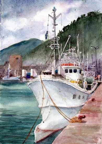漁船 : 夢色彩々―水彩画、スケッチ帳