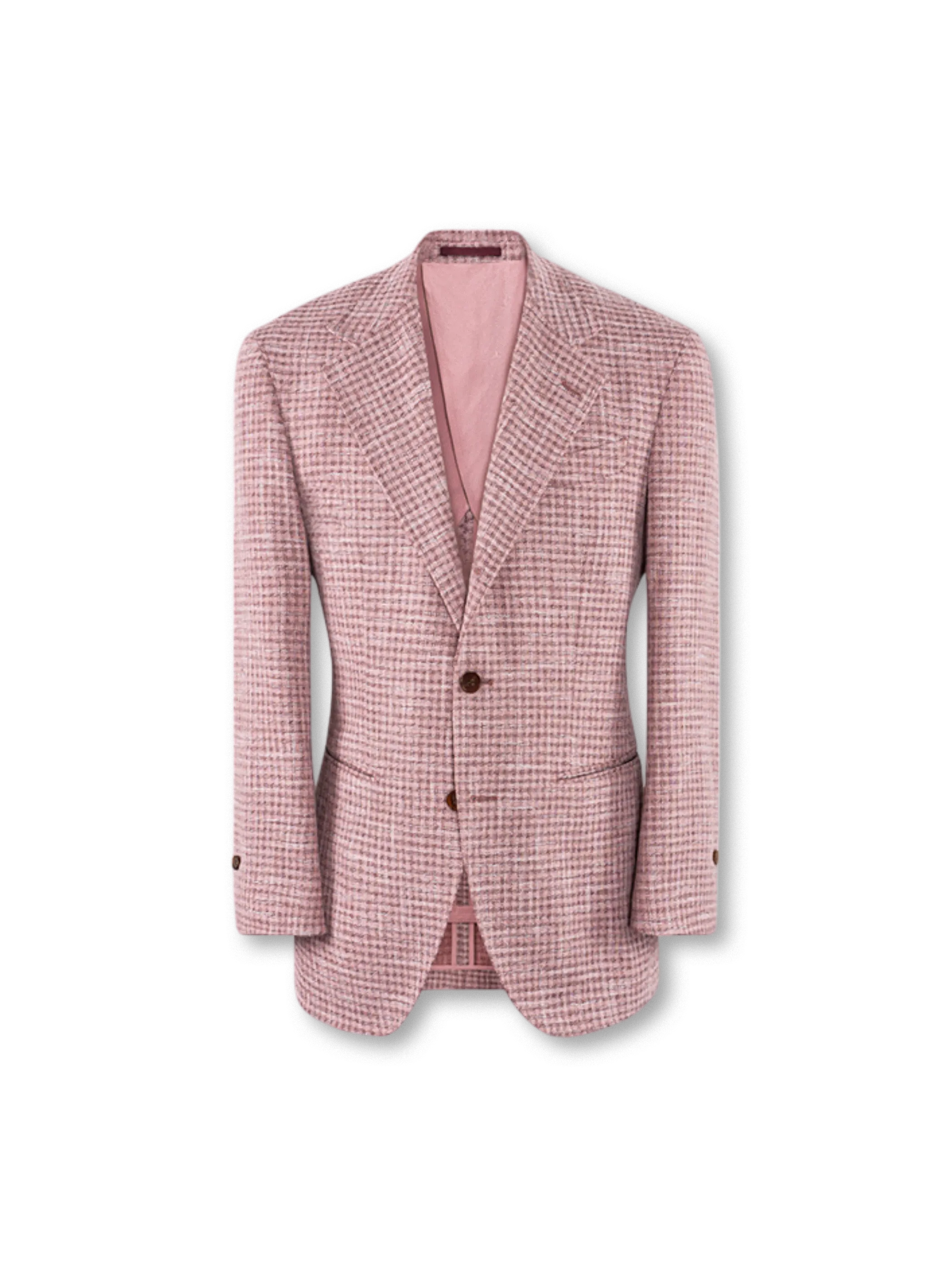 霞みピンク千鳥格子 イタリアンジャケット-PESSOA CLUB