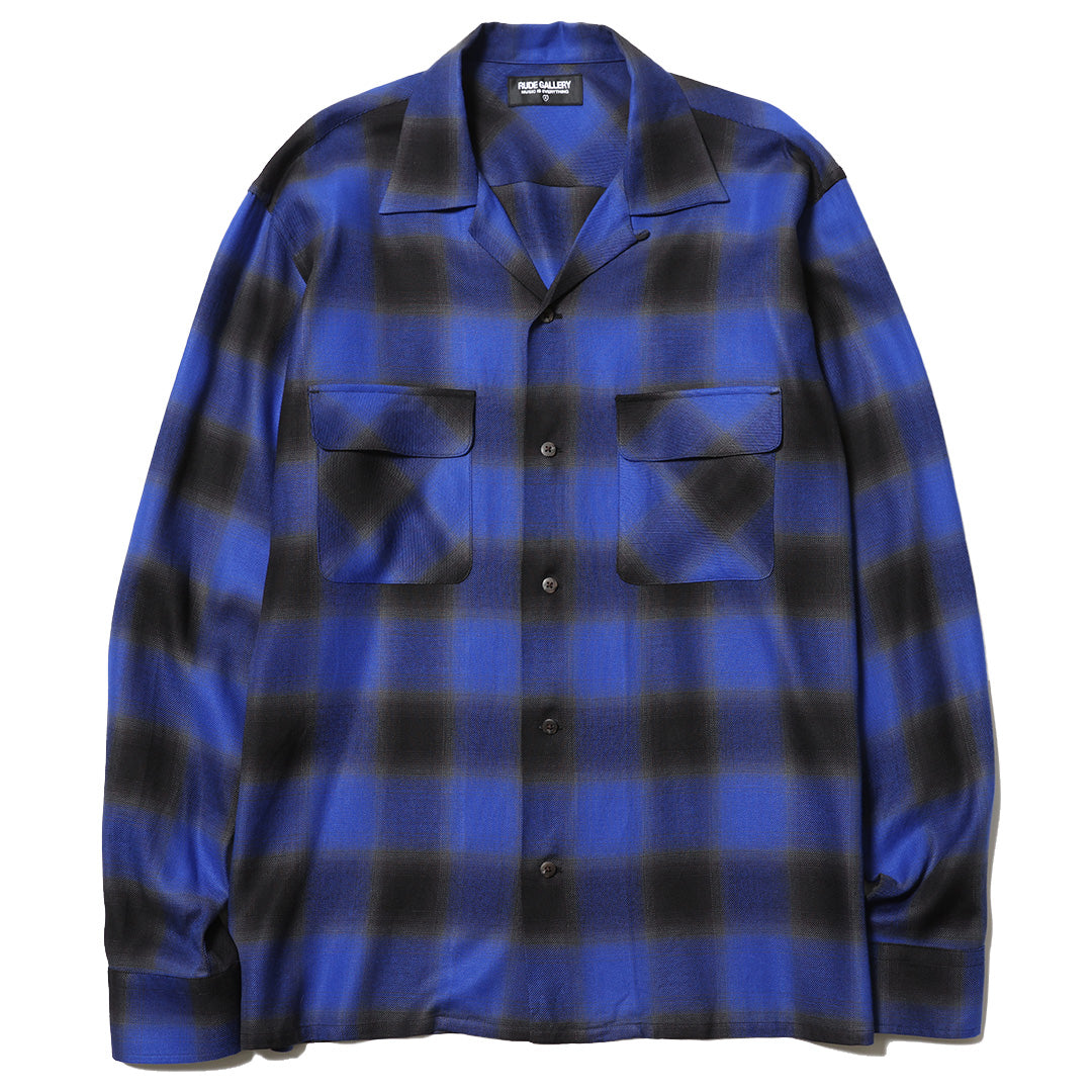OMBRE CHECK OPEN COLLAR LS SHIRT – RUDE GALLERY OFFICIAL ONLINE SHOP