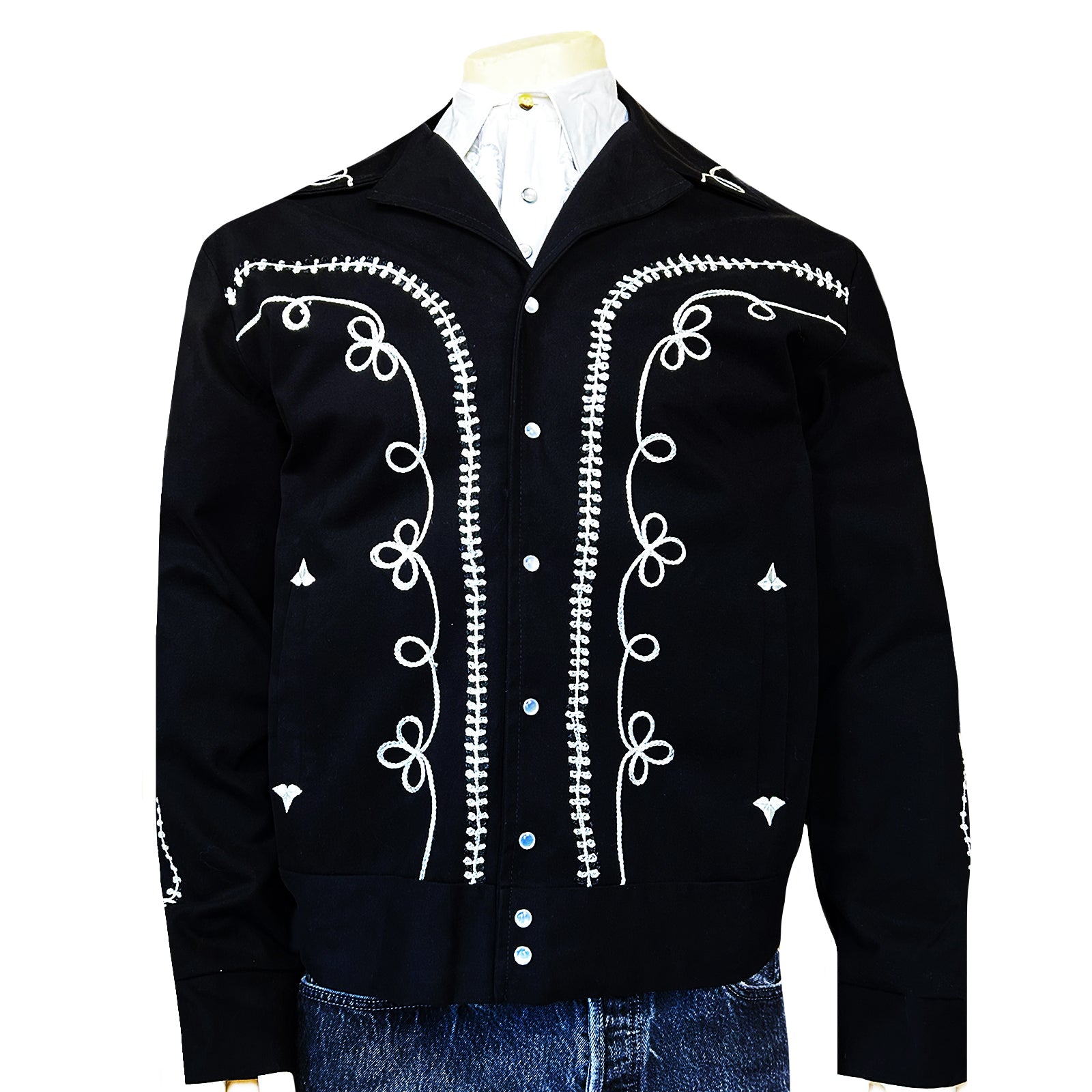 Rockmount Men's Black Vintage Rope Bolero Jacket