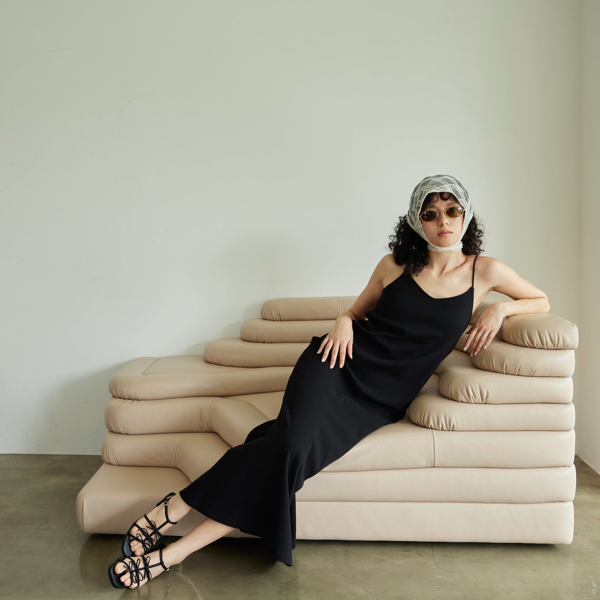 パッドin RIB mermaid Vカットキャミドレス