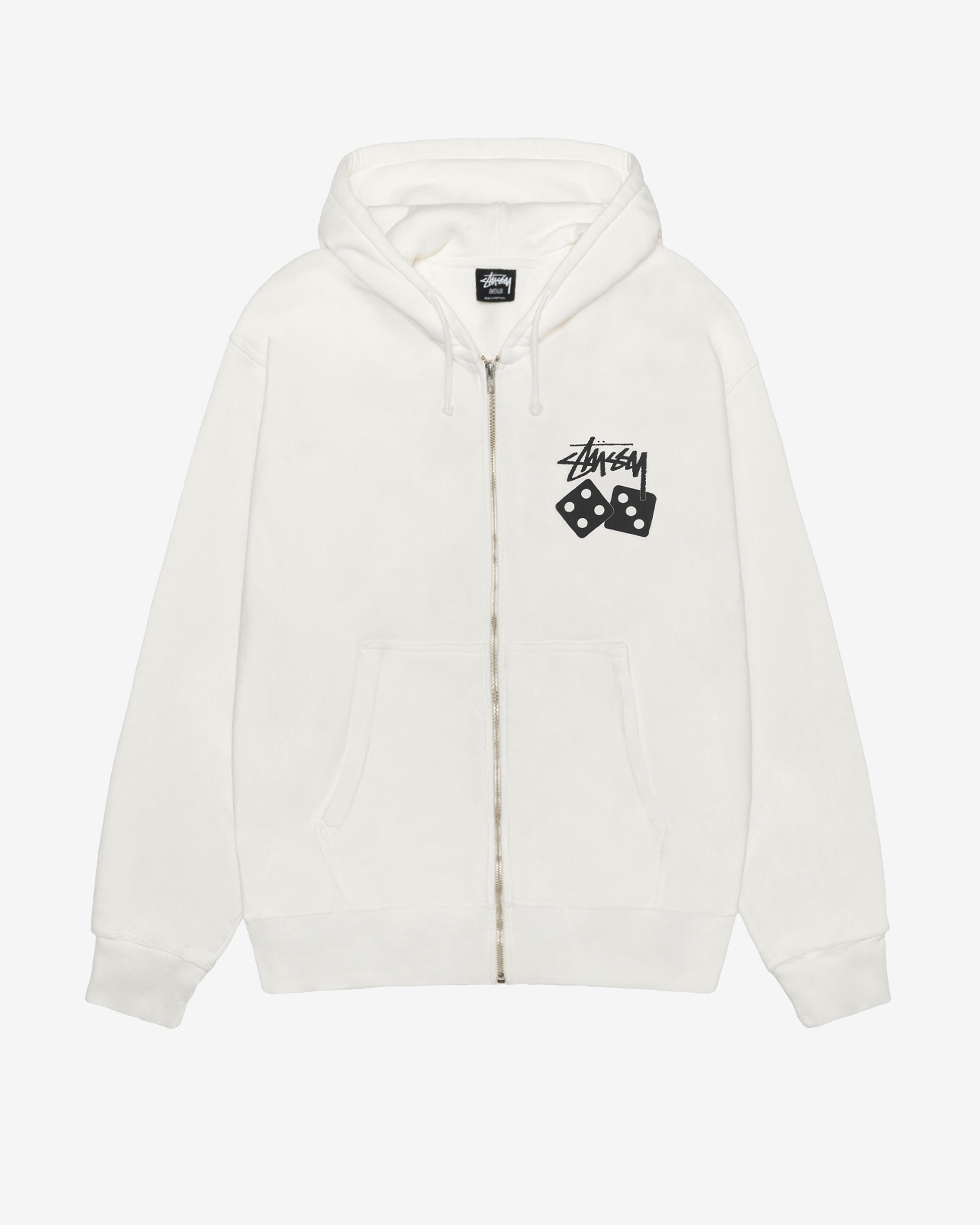 Stüssy: Men's Dice Pig. Dyed Zip Hoodie (Natural) | DSMNY E-SHOP