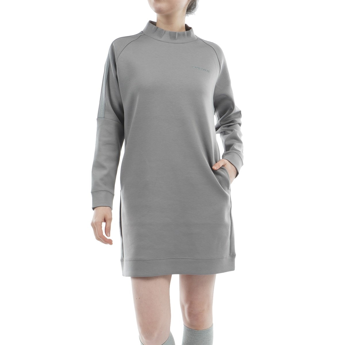 ウォーム ロゴ ライン ハイネック ワンピース レディス(ワンピース