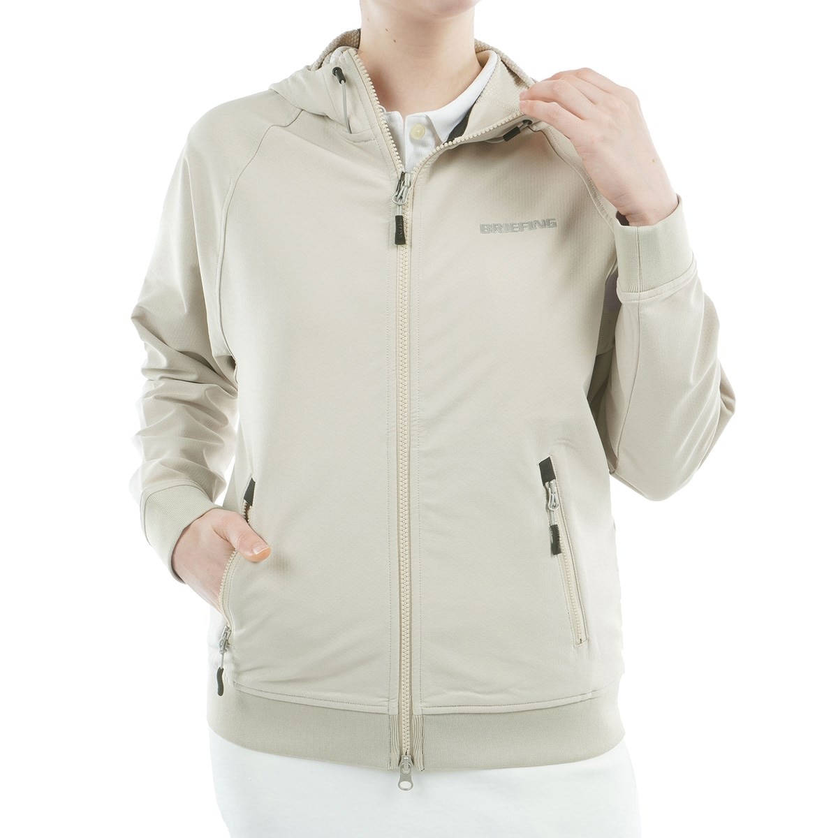 ストレッチ 裏起毛 ストームフリース BACK DOTS パーカー レディス