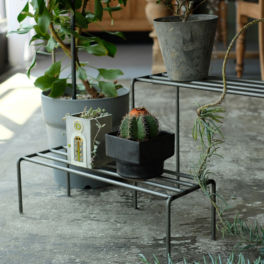 植物を引き立てるワイドタイプのプランタースタンド KNOP plant stands