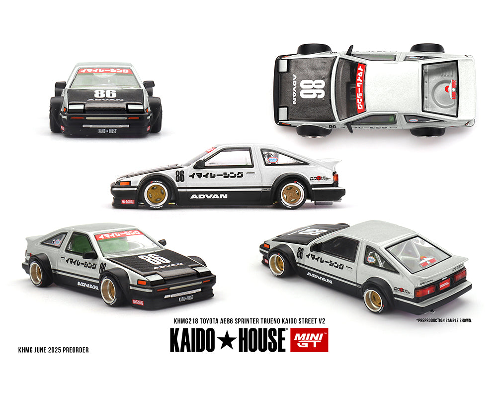 Kaido House x Mini GT 1:64Toyota AE86 Sprinter Trueno Kaido Street