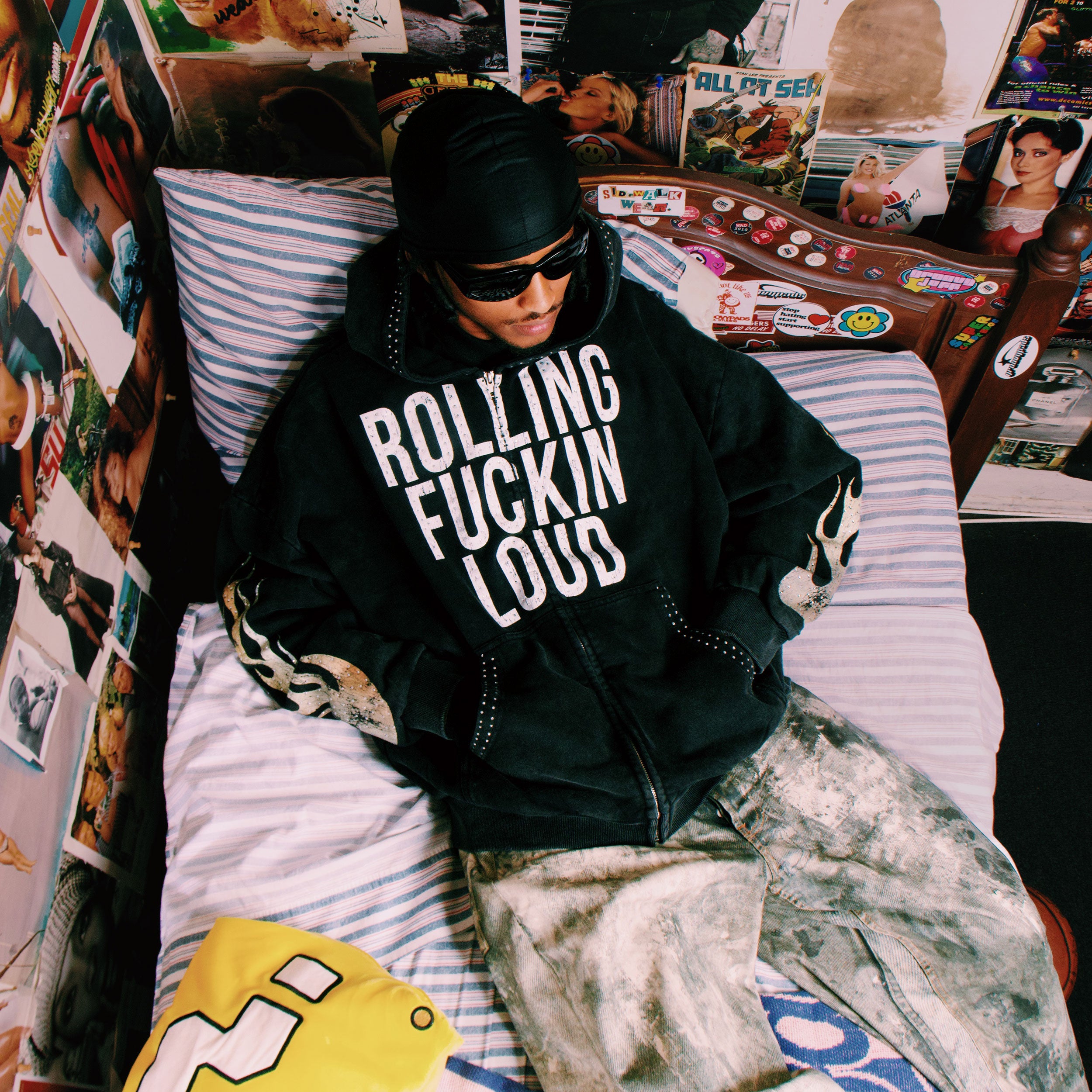 RL RFL Sunwashed Black Zip Hoodie | Rolling Loud