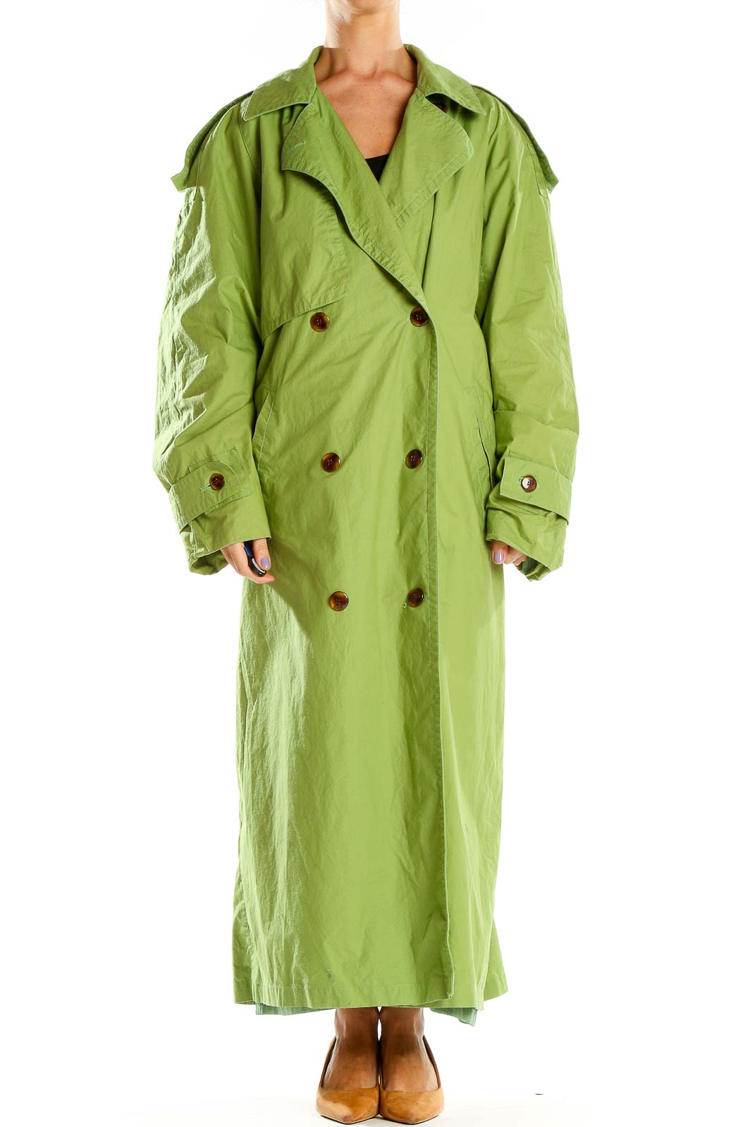 Green London Fog Double-Breasted Trench Coat - XXL – SilkRoll