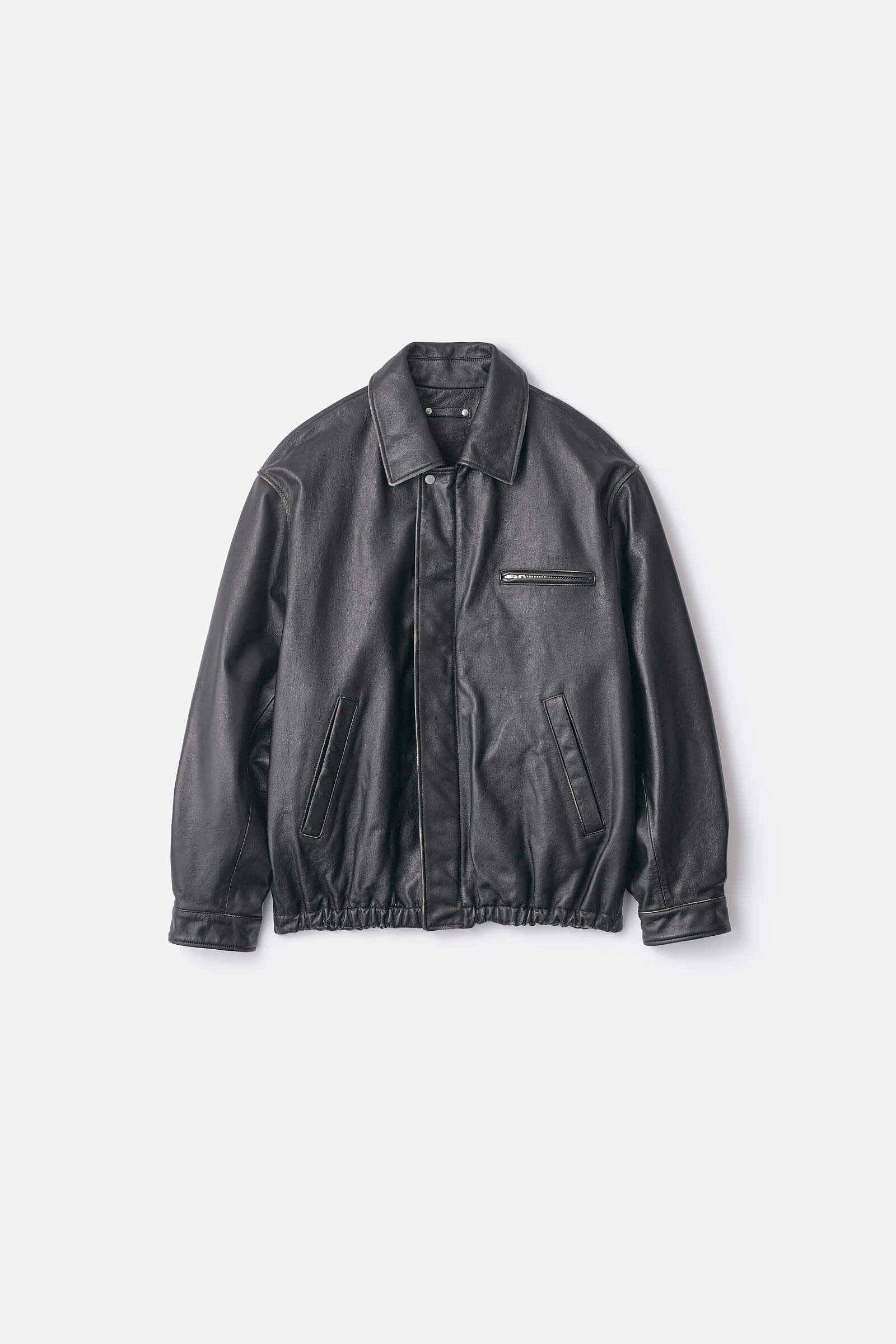 COW LEATHER VINTAGE ZIP JACKET – ssstein