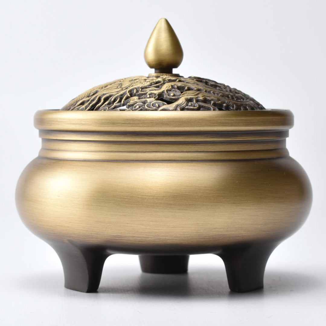 香炉｜三足龍鳳銅炉｜中国茶道具の通販・天香茶行