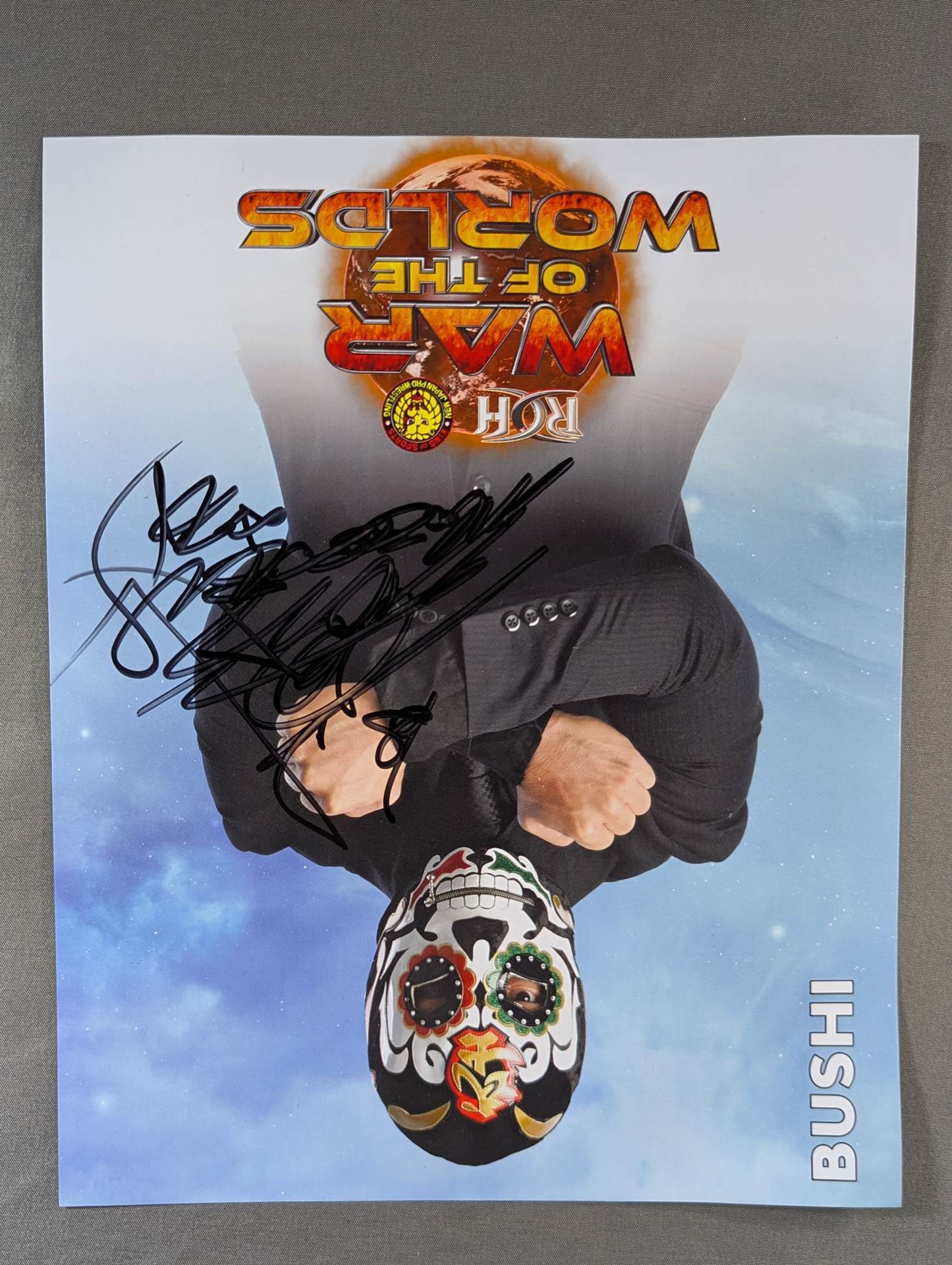 ☆ROH×NJPW☆ WAR OF THE WORLD BUSHI 直筆サイン入り ポートレート