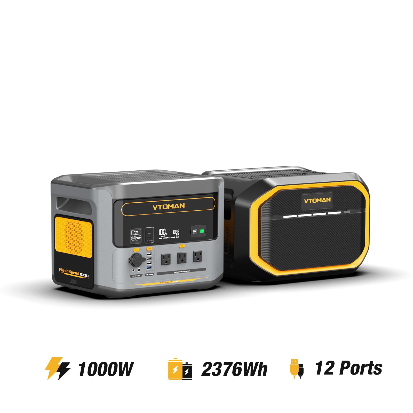 FlashSpeed 1000 Power Station with 1548wh Extra Battery – VTOMAN