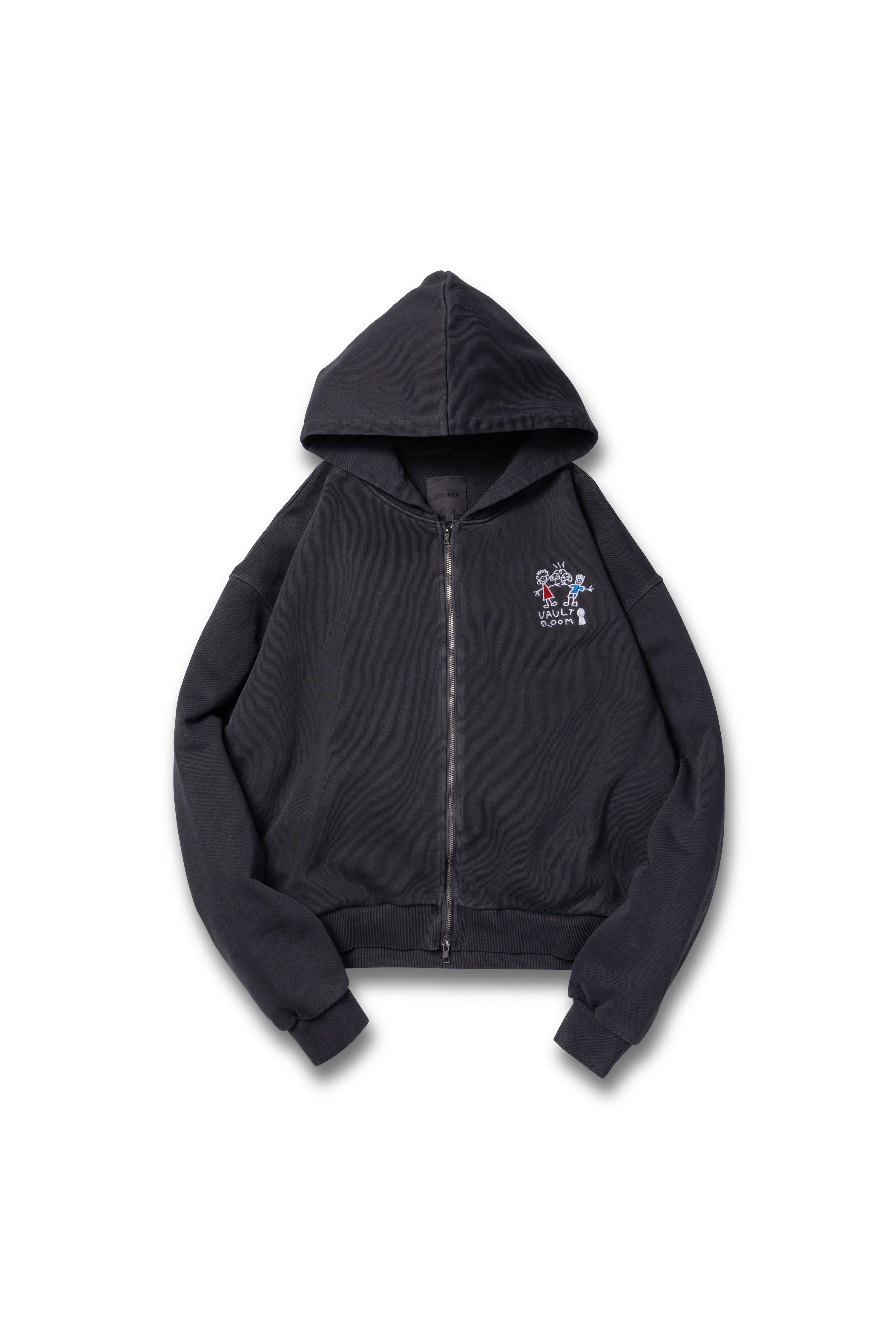 FRIENDLY ZIP HOODIE / BLACK – VAULTROOM