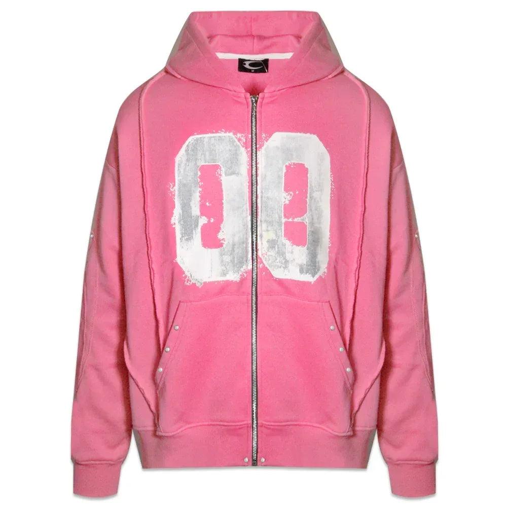 COZY WORLDWIDE Product Page - 00 Knight Club Zip Hoodie - Pink