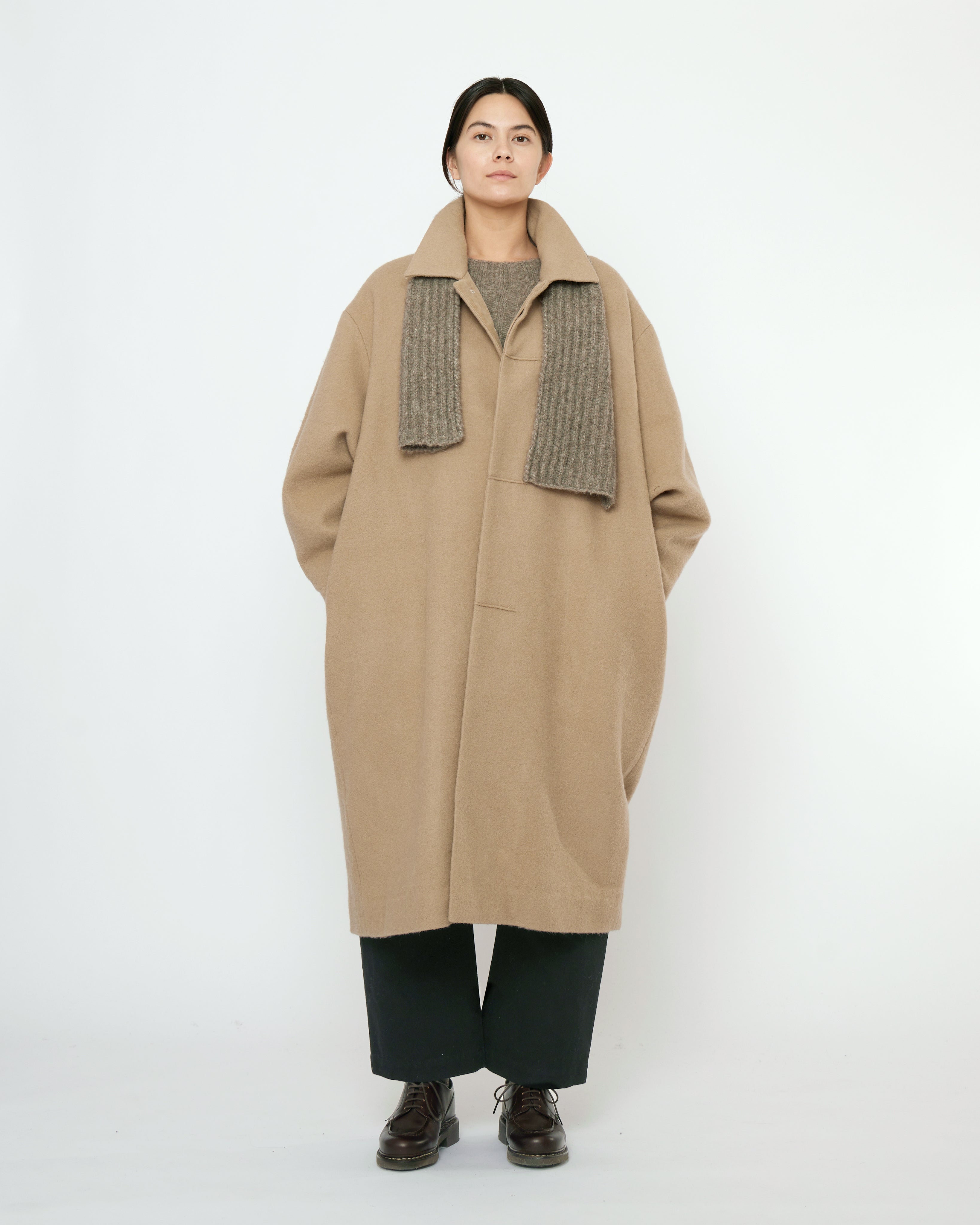 Cuffed Wool Coat - FW25 - Desert Sand – 7115 by Szeki