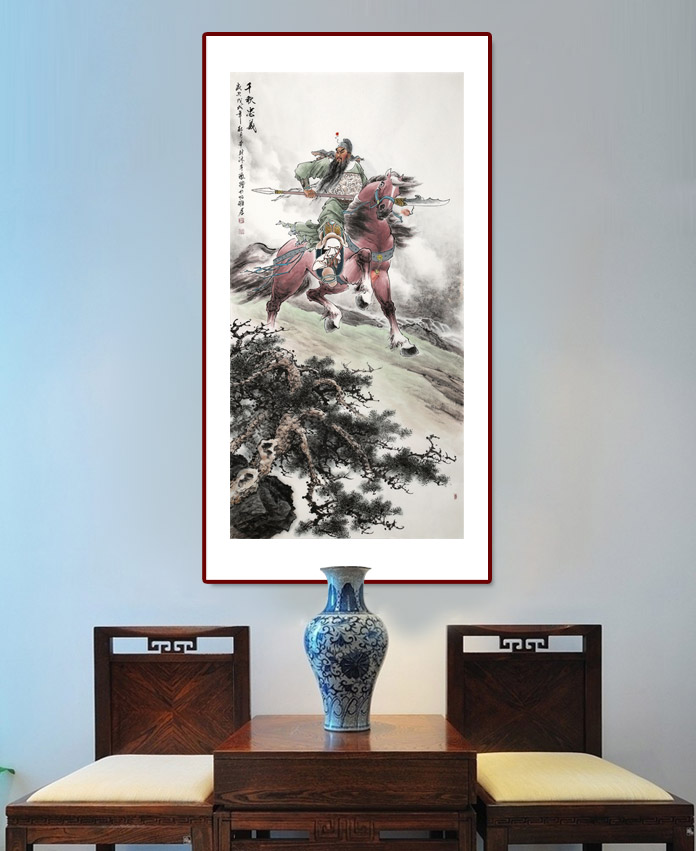 国画关公像关羽像《千秋忠义》 - 关公/寿星- 99字画网