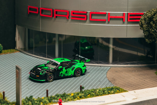 Tarmac Works X iXO Models 1/64 Porsche 911 GT3 Cup (992) Fire Monkey M