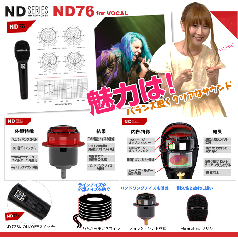 Electro-Voice EV エレクトロボイス ND76S ◇ ダイナミックマイク 送料