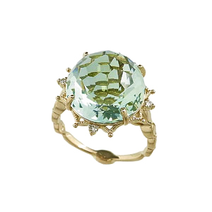 18K CG グリーンクォーツリング [グランベール] - ヨシヨシジュエリー