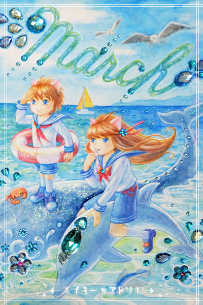 イラスト・絵画「3月のエイミー☆aquamarine」を描きました