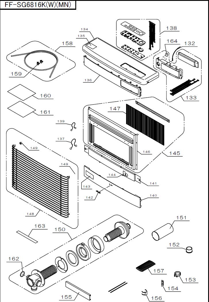操作パネル 部品 FF-SG6816K FF-SG6815K FF-SG6814K コロナ スペース