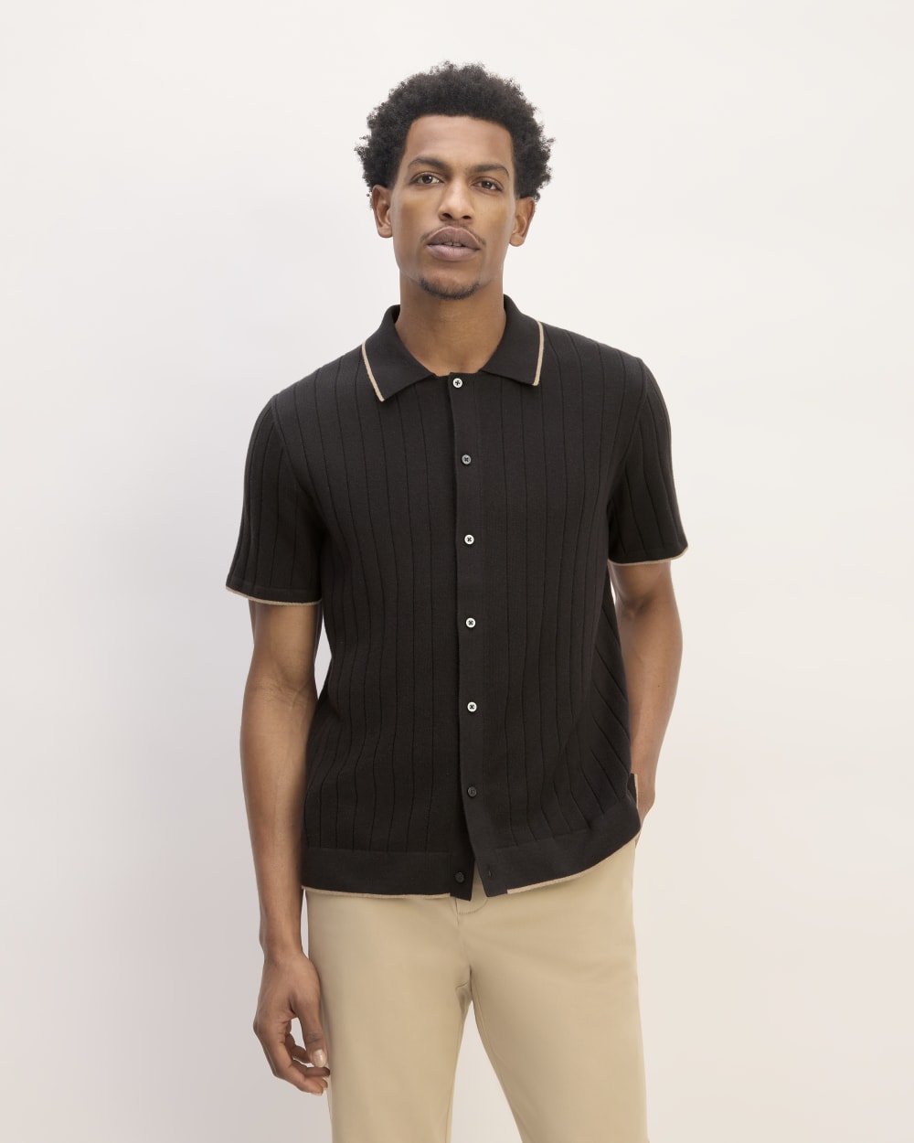 The No-Sweat Button-Down Polo | Black – Everlane