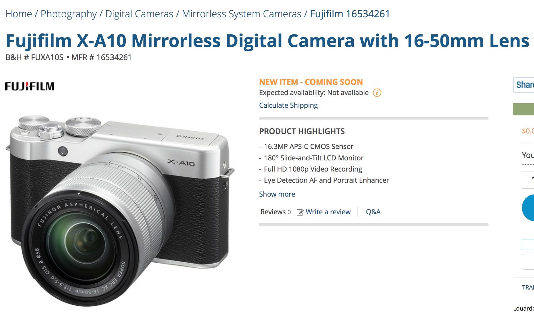 Fujifilm X-A10 Just Announced - Fuji Rumors