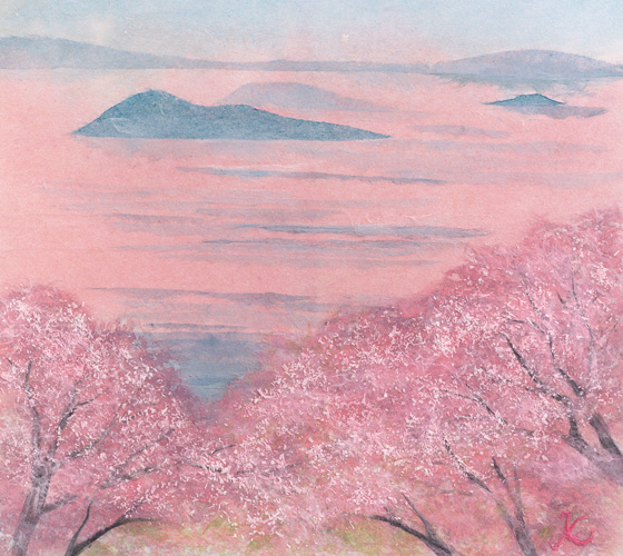 桜 #サクラ #ちぎり絵 #春 #昭和レトロ 桜 #サクラ #ちぎり絵 #春