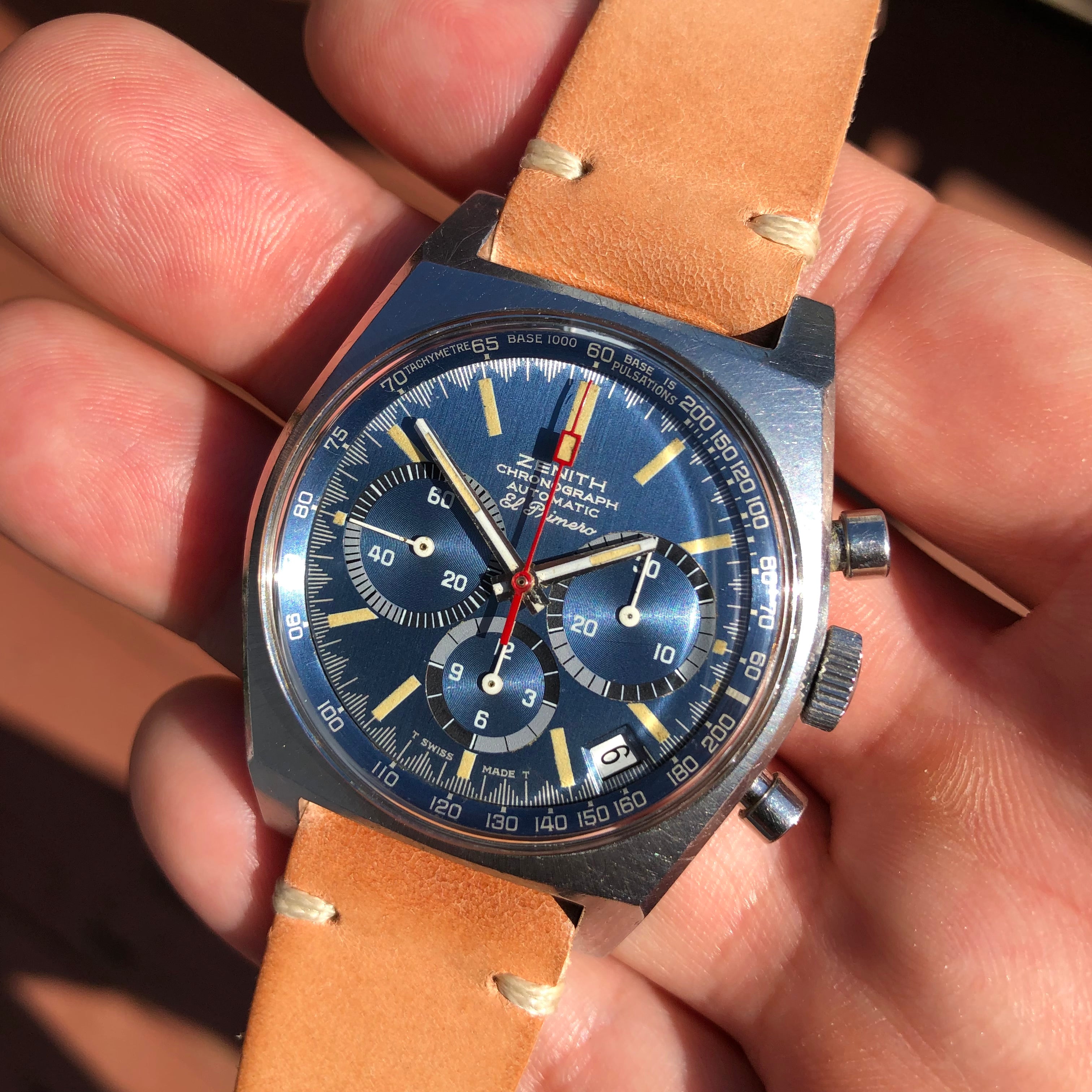 1971 Zenith El Primero A3818 Cover Girl Steel Chronograph Vintage