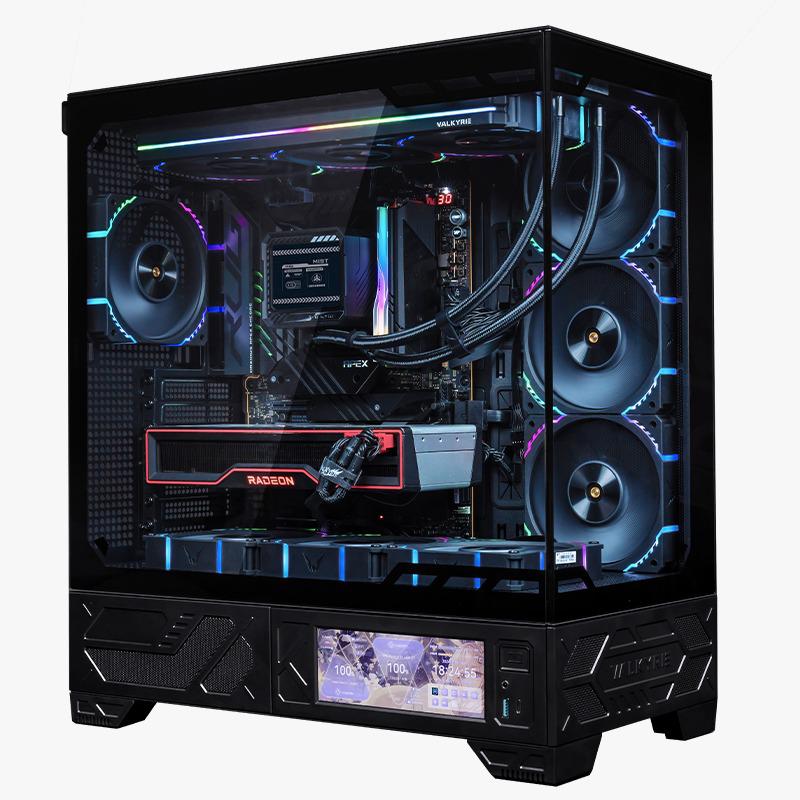 VALKYRIE VK03 Black 黑色ATX Case (6.2吋輕觸式屏幕/ 270度全視線無柱