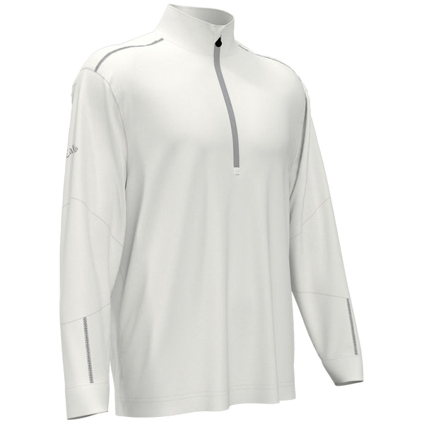 Callaway Men's White Long Sleeve Water Repellent Quarter Zip Mock with
