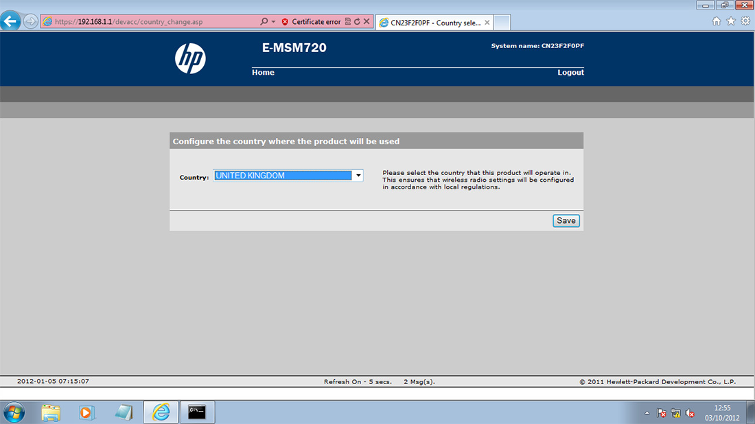 Setup and Configure HP E-MSM720 Controller with HP E-MSM430 AP