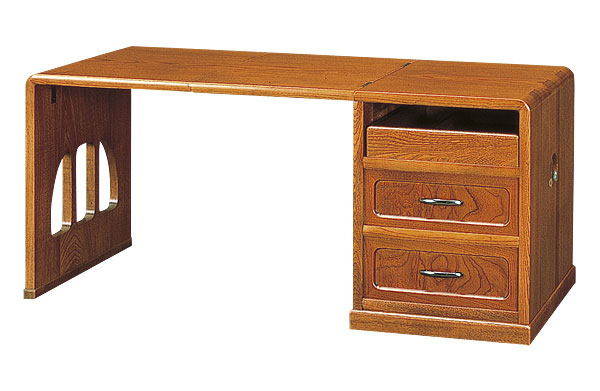 折り畳み式 文机 座机 引き出し 3段 小物入れ 和家具 木製 書斎机 古民