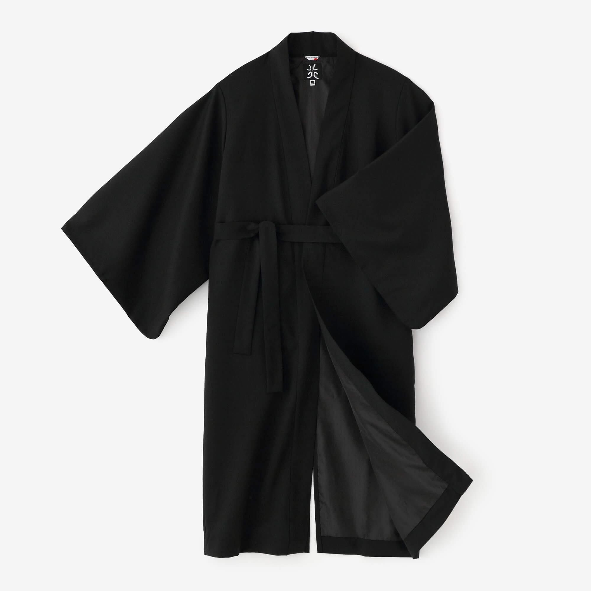 42双 梳毛（そもう） 長羽織（ながばおり） 袷（あわせ）／濡羽色（