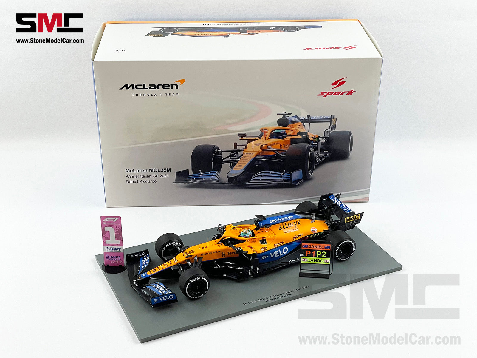 2021 Spark 1:18 Mclaren F1 MCL35M #3 Daniel Ricciardo Italy Monza