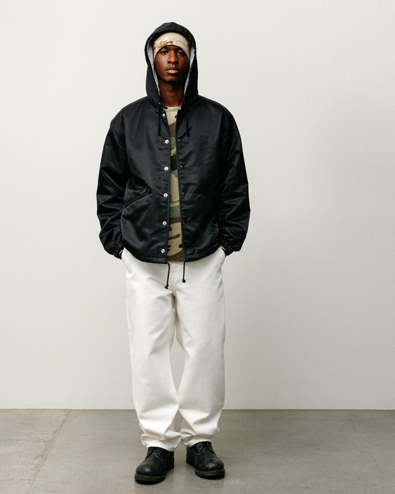 Hooded Coaches Jacket – Black | Outerwear | Stüssy