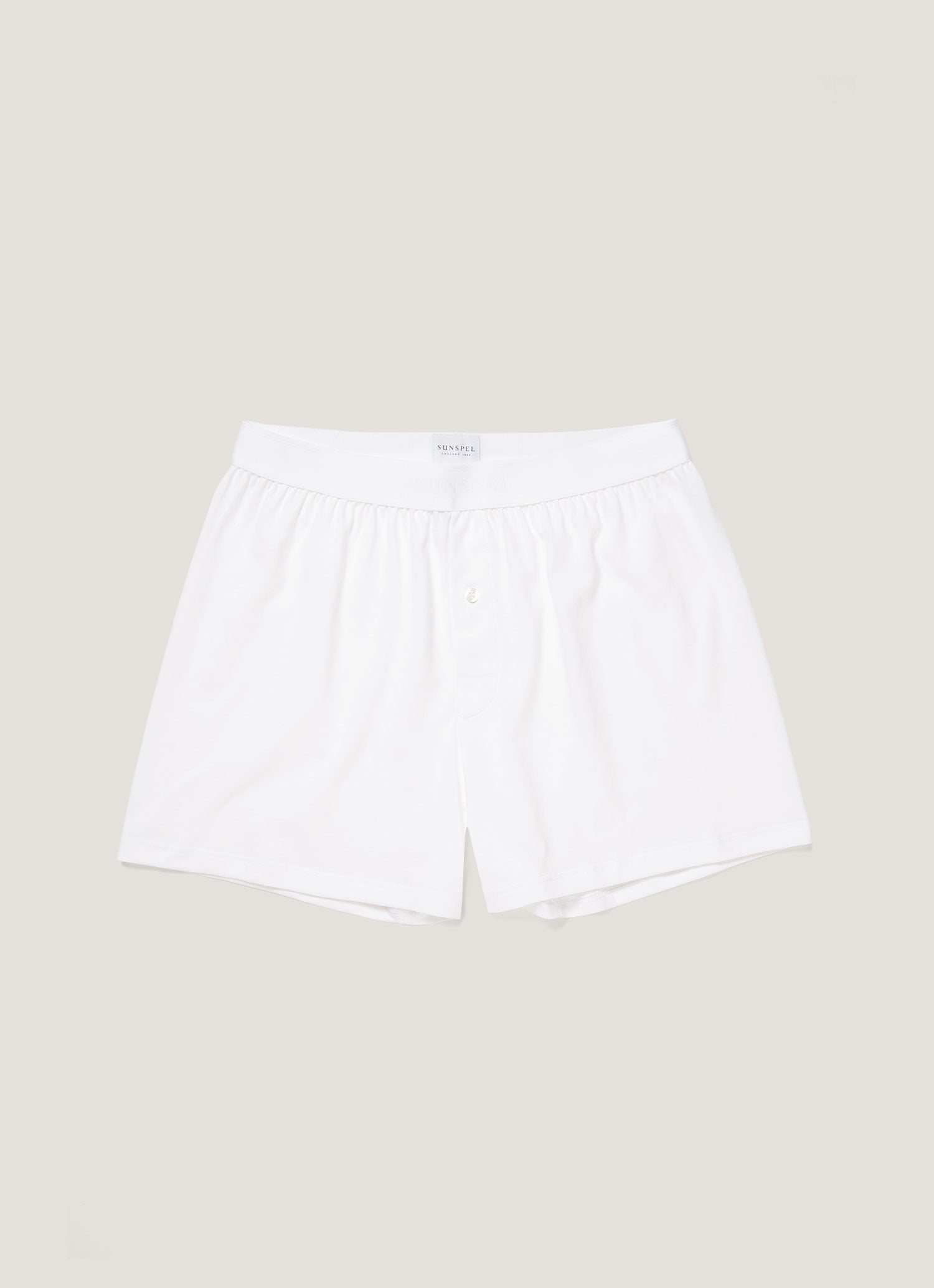 スーパーファインコットンワンボタンボクサーショーツ（White）| Sunspel