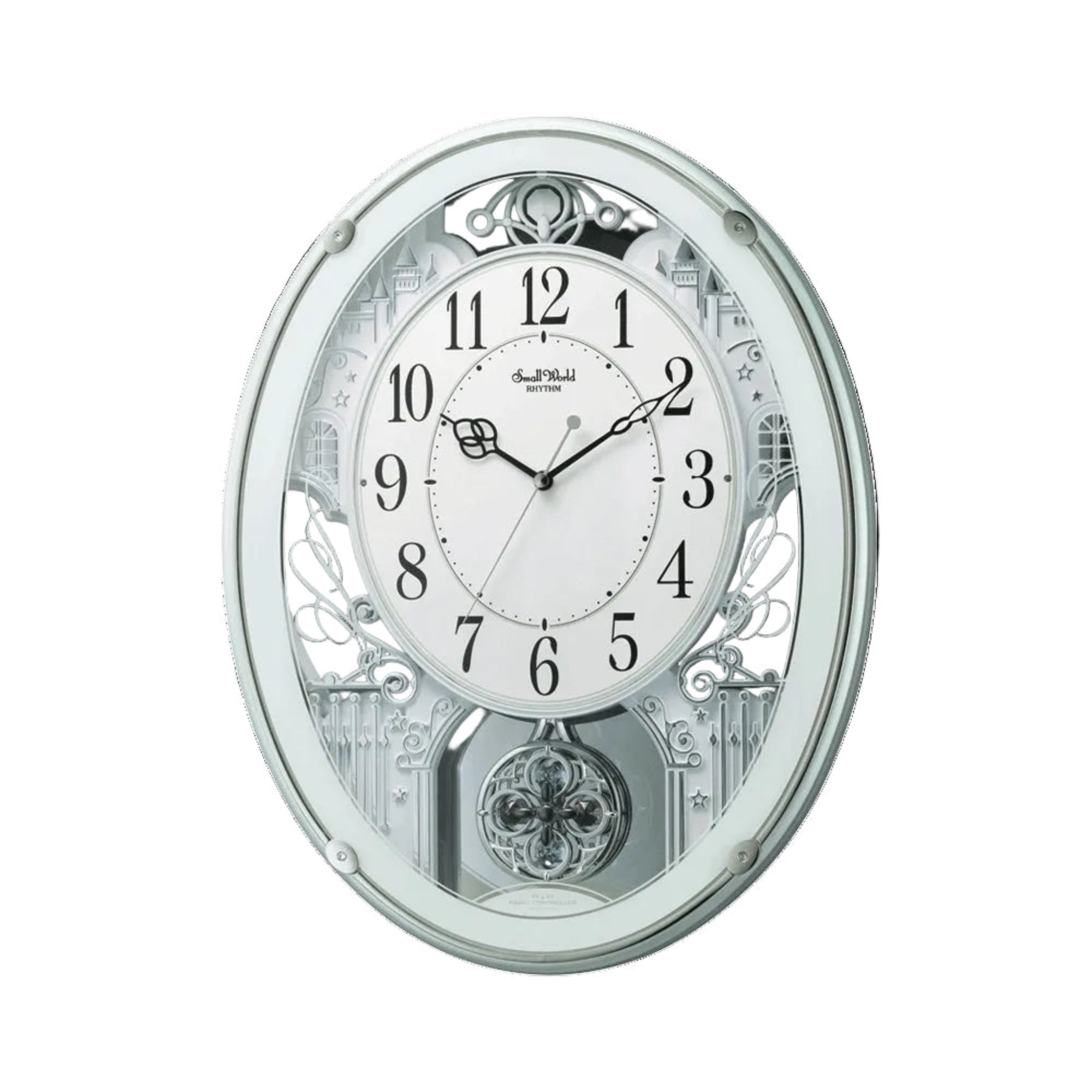 RHYTHM リズム 電波掛け時計 スモールワールドプラウド【4MN523RH05