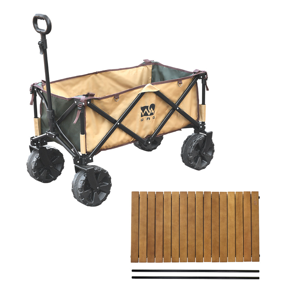 アウトドアワゴン＋ウッドテーブルセット WAQ キャリーカート【1年保証