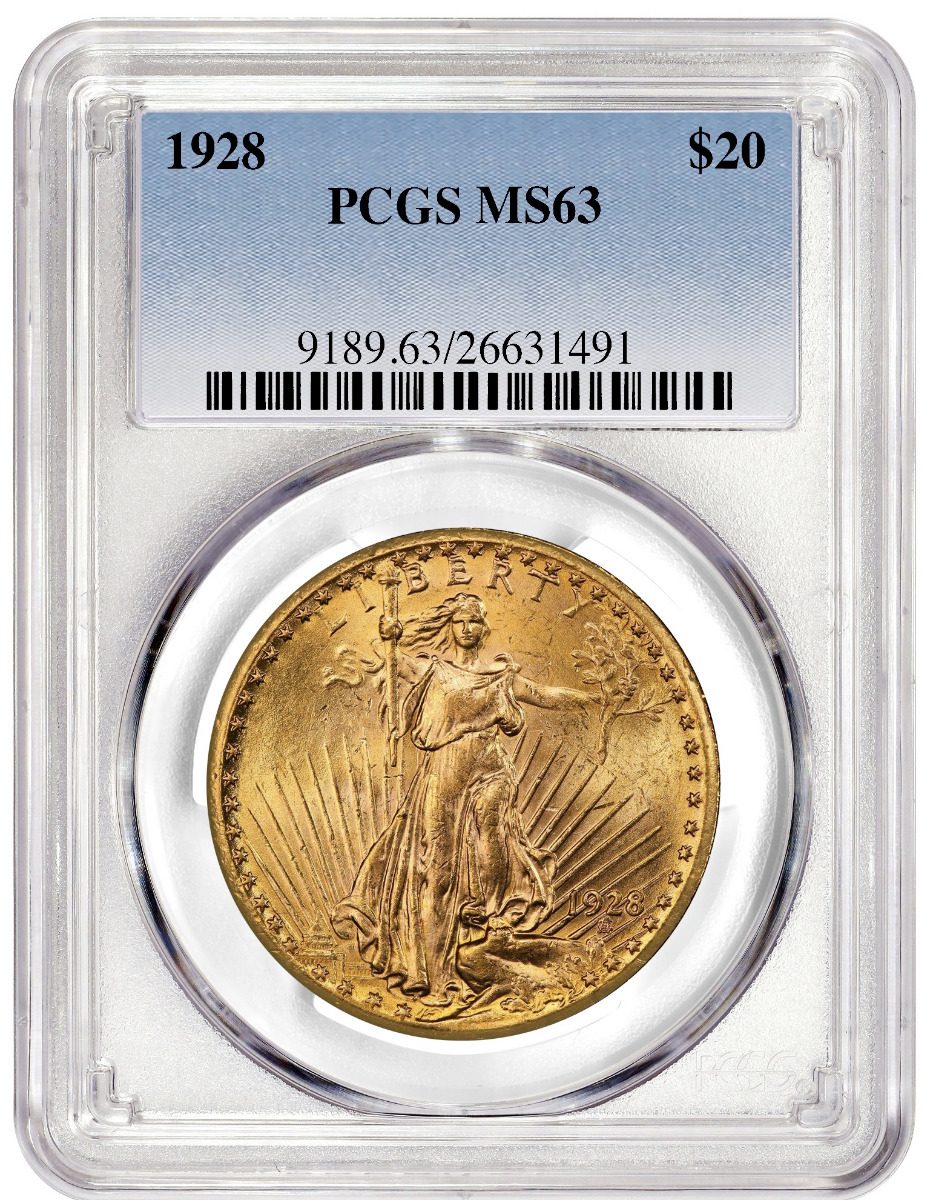 1908 $20 ST GAUDENS PCGS MS62