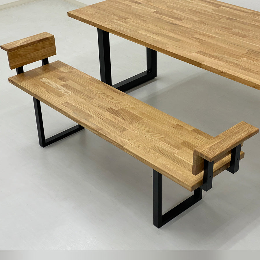 IKシリーズ ダイニングベンチ オーク【肘置き付】 – Wooden JAPAN 匠一松