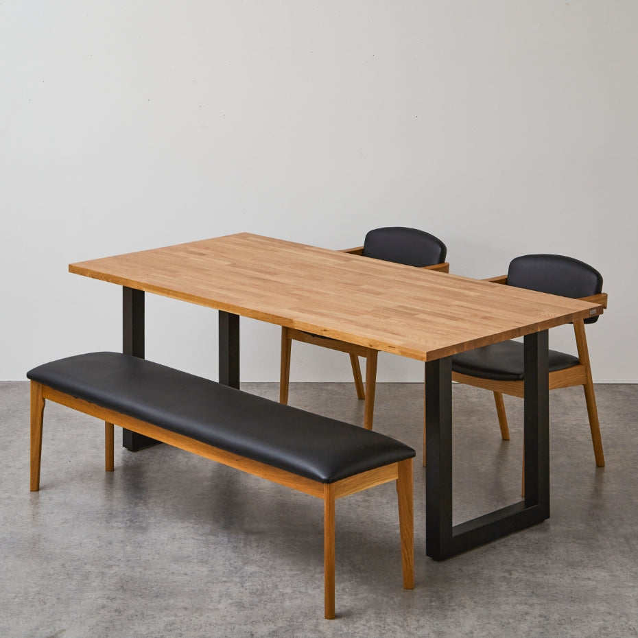 オーク MOSAIQUE 無垢材 ダイニングテーブルRX4点セット 180cm×90cm 4