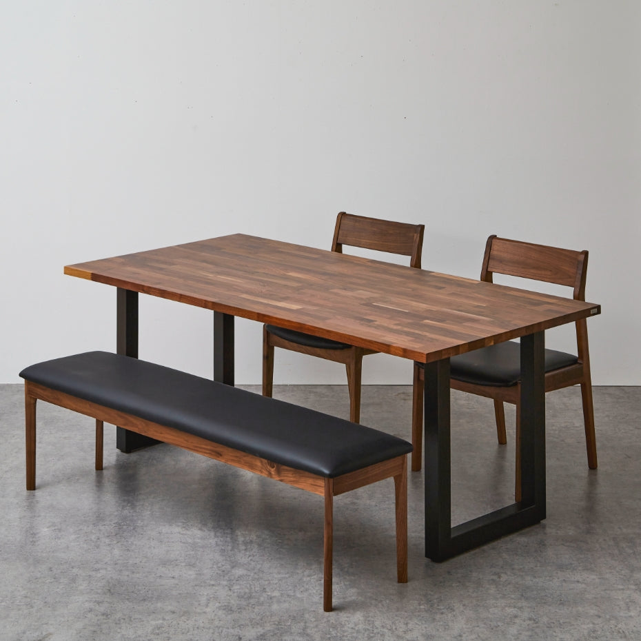 ウォールナット 無垢材 ダイニングテーブルアヴェ4点セット 180cm×90cm
