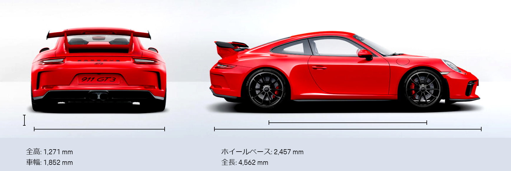 ポルシェ911GT3【991後期型】主要諸元・仕様 マニュアル＆PDK