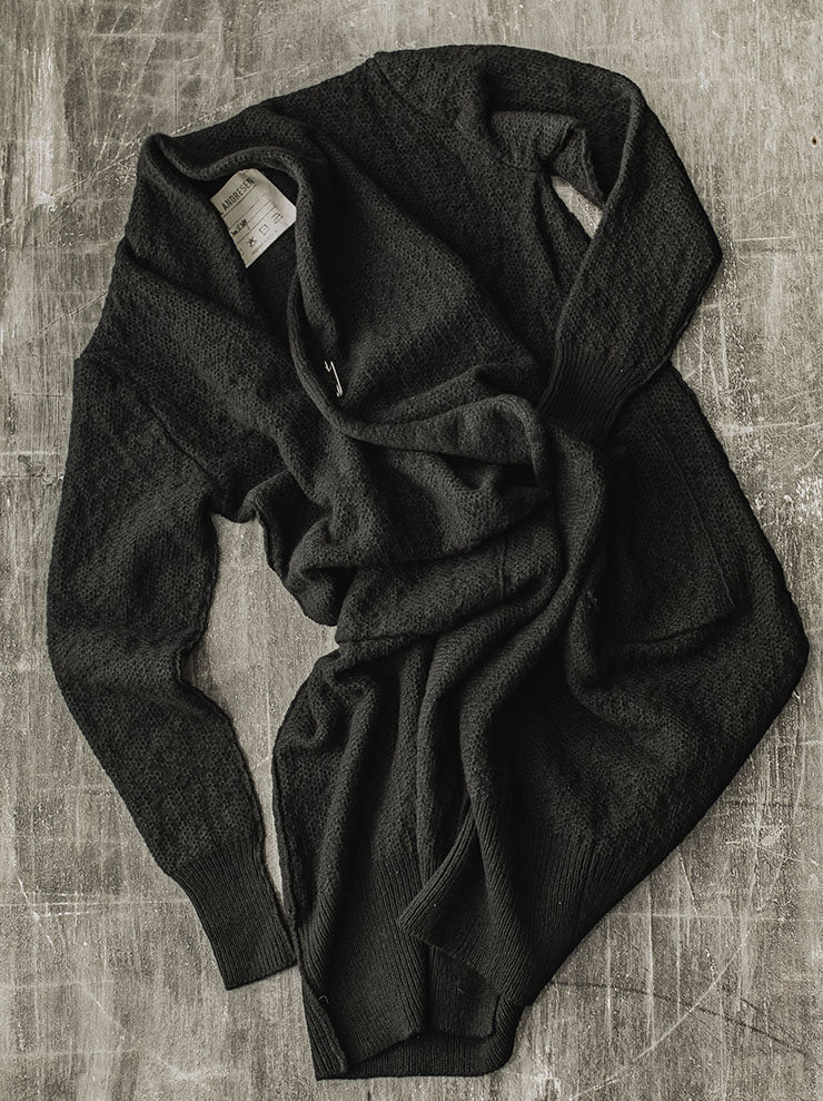 DANIEL ANDRESEN GREEN ロングニットカーディガン / BLACK