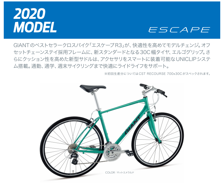 ジャイアント(GIANT) ESCAPE R3(エスケープ アール3) 2020年モデル