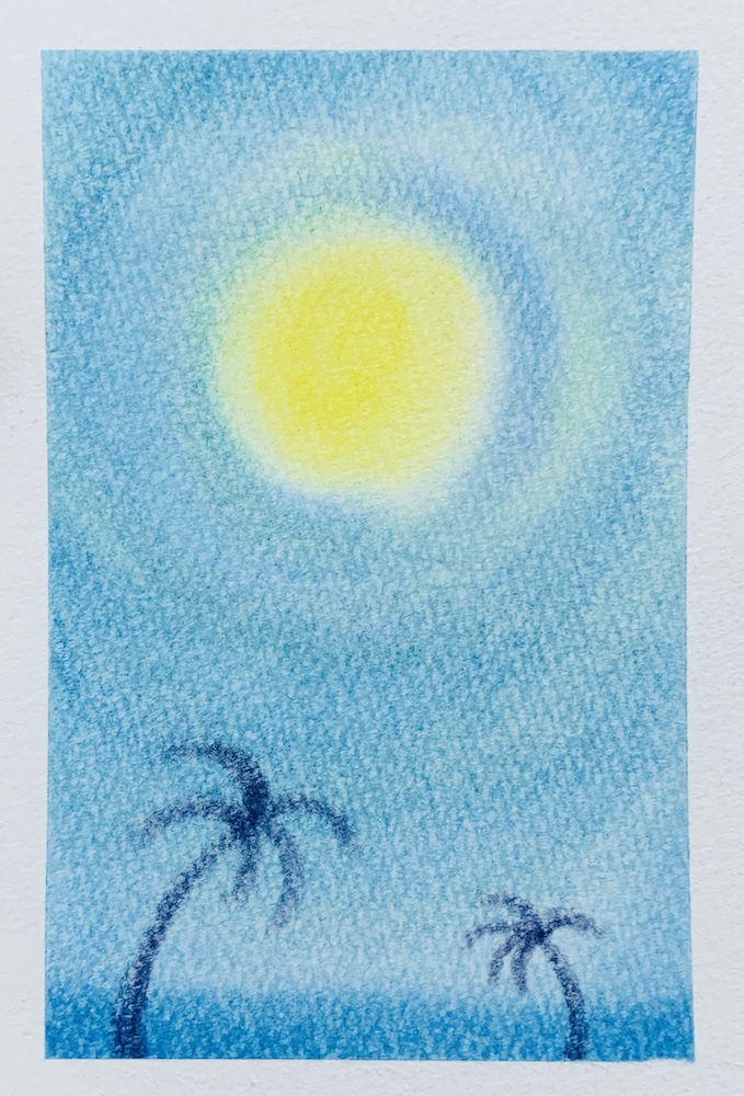 ヤシの木 | 3色パステルアート｜心理カウンセラーから学ぶパステル