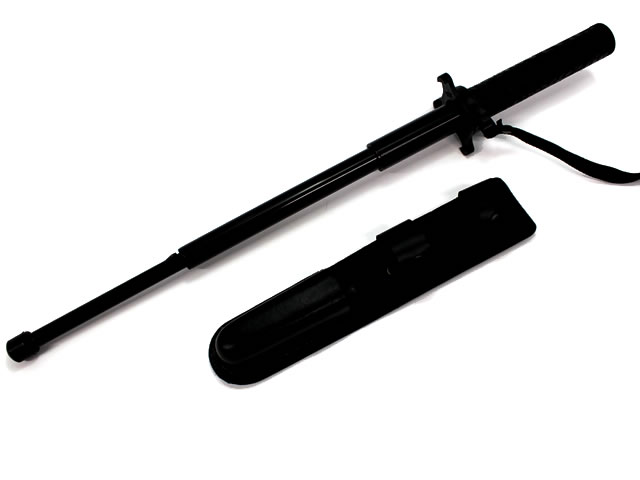 三段式 特殊警戒棒（ケースつき） 黒 【新基準対応】 （警備用 警棒は